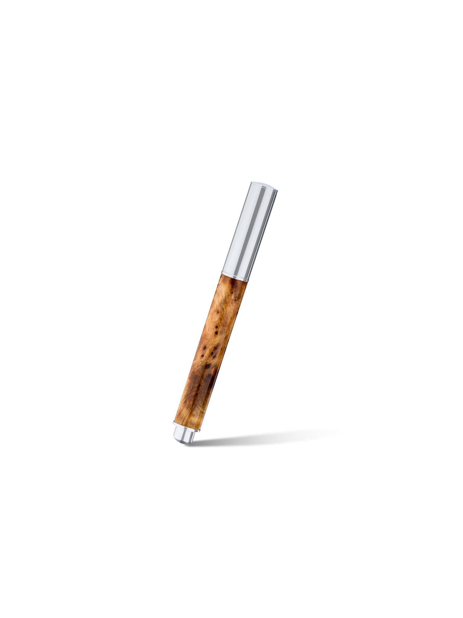 Vanderbilt New York Brown & Silver Wood-Finish Shelborne Rollerball Pen