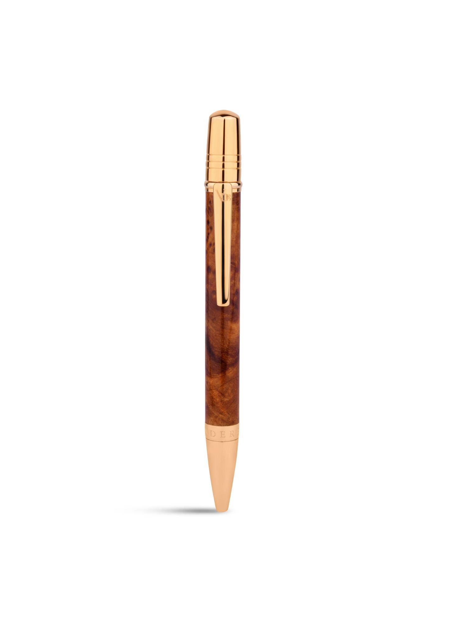 Vanderbilt New York Wood Finish & Gold Shake Sphere Signature Rollerball Pen