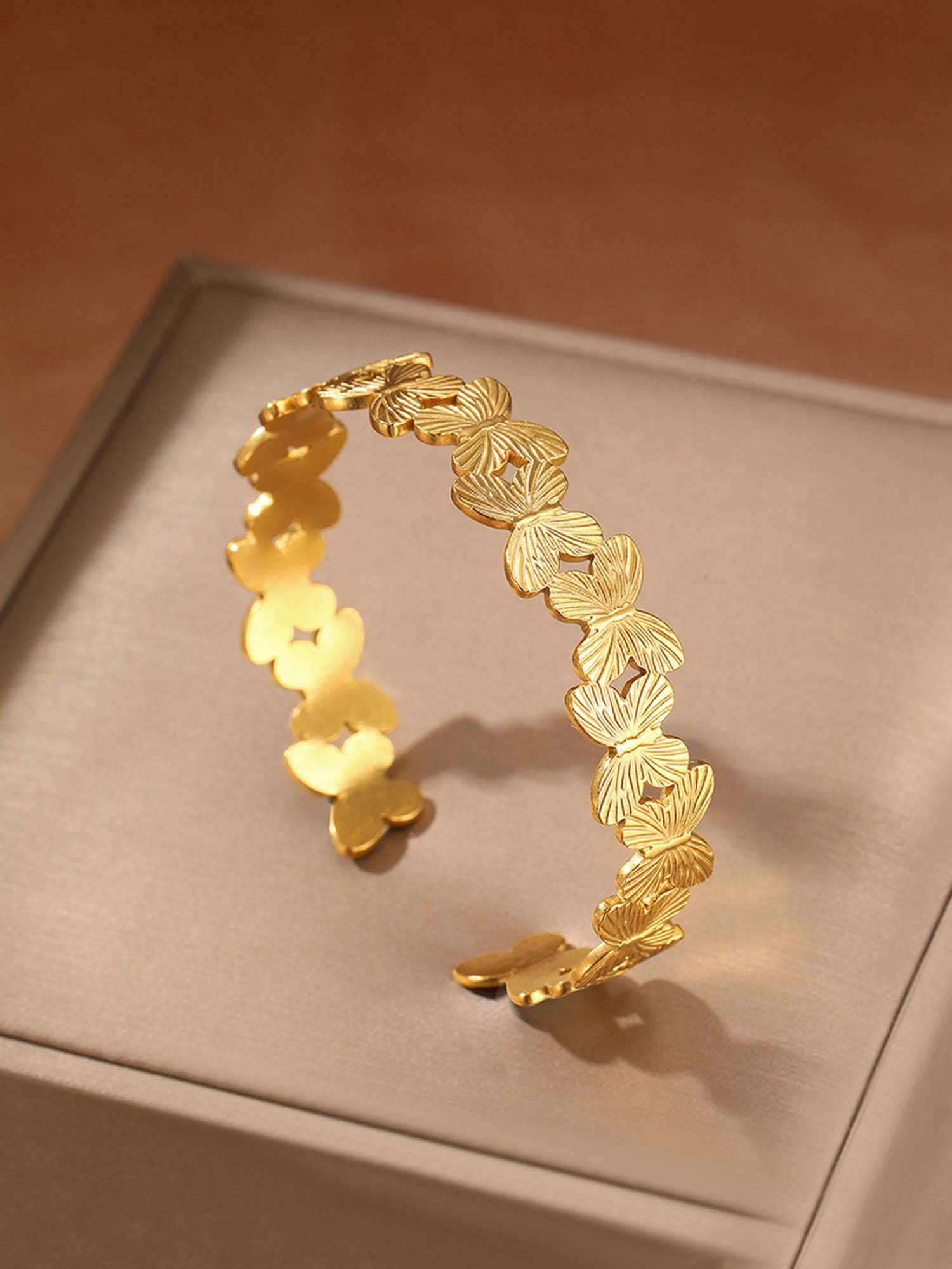 Designs & You Gold Stainless Steel Statement Kada