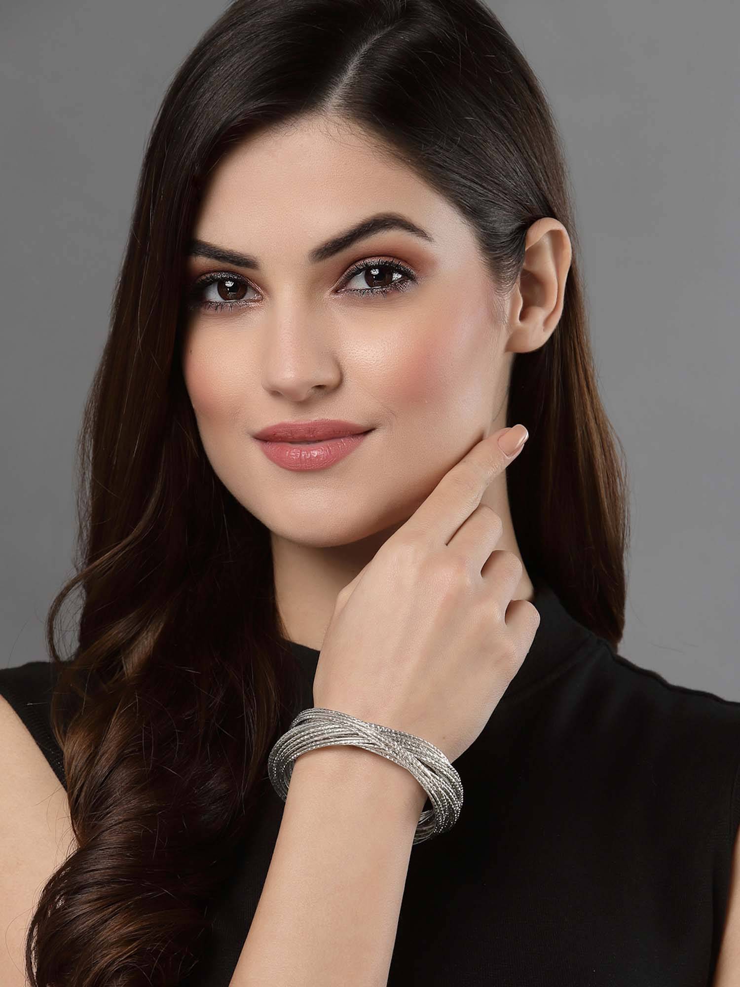 Vogue Panash Silver Brass Statement Bracelet