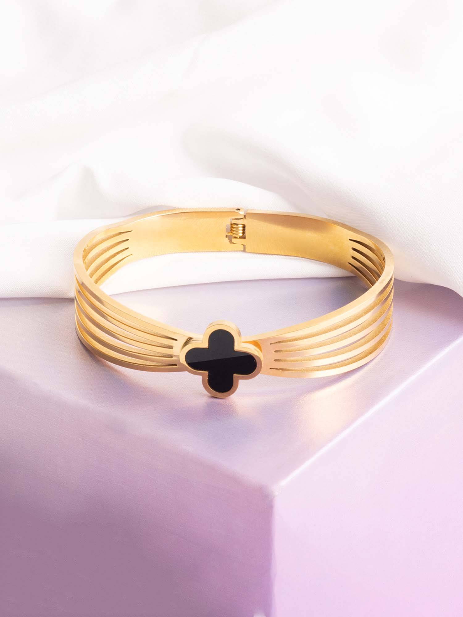 Vogue Panash Black Brass Statement Bracelet