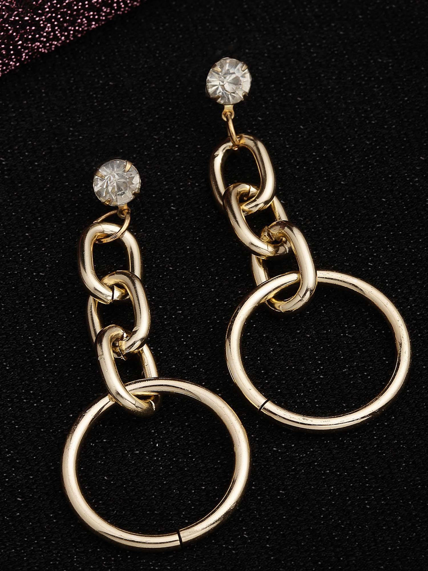 Vogue Panash White Brass Contemporary Pair Of Earrings