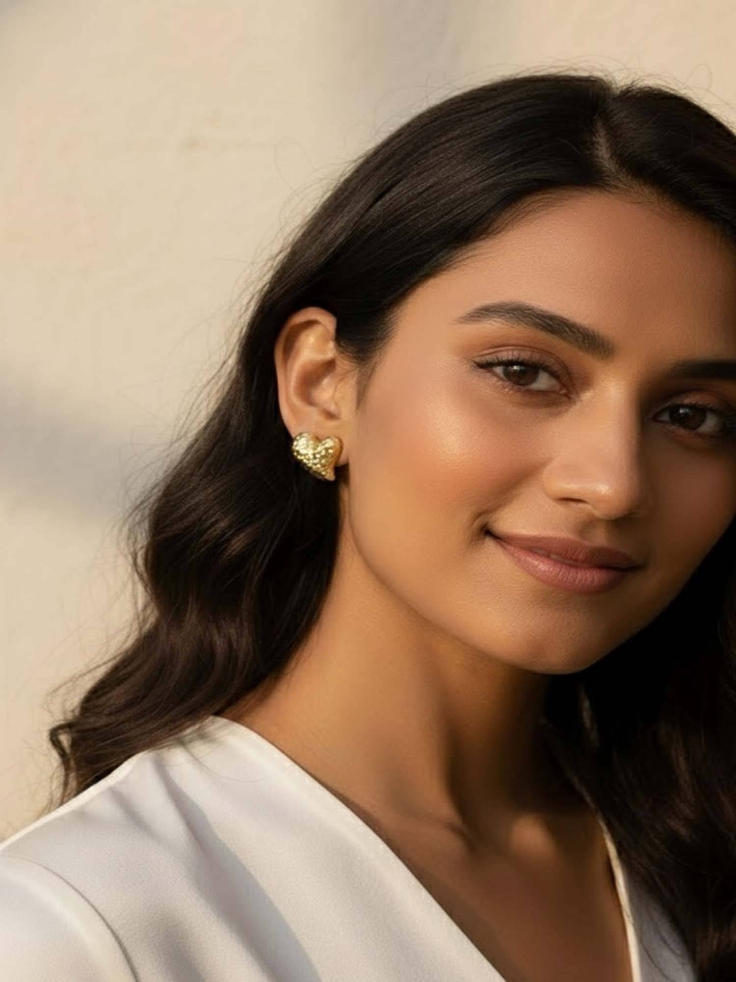 Vogue Panash Gold Brass Statement Pair Of Earrings