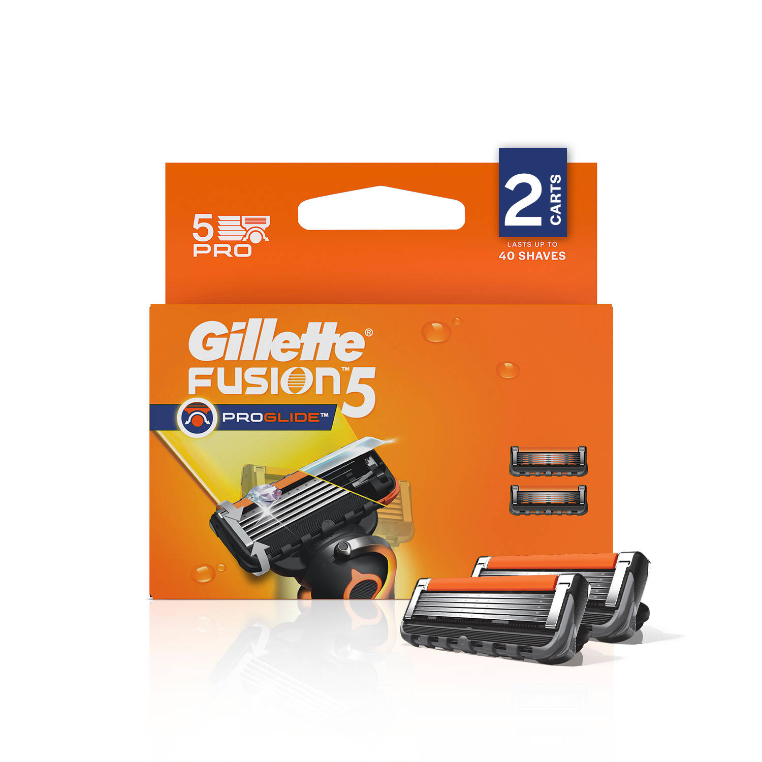 Gillette Fusion 5 Proglide Shaving Razor Blades for men(Pack of 2)