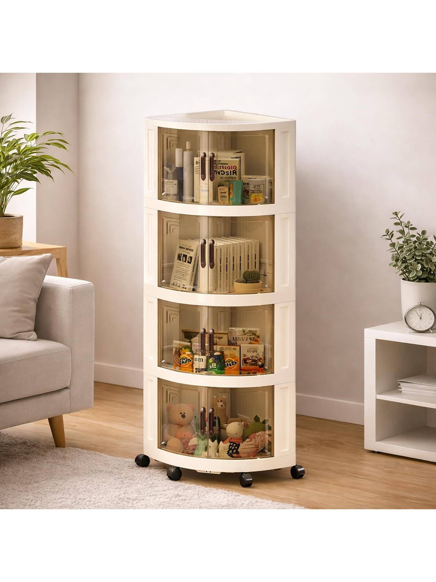 Triangular Storage Unit Buy House of Quirk 4 Layer Corn Foldable Triangular Storage Cabinet ...