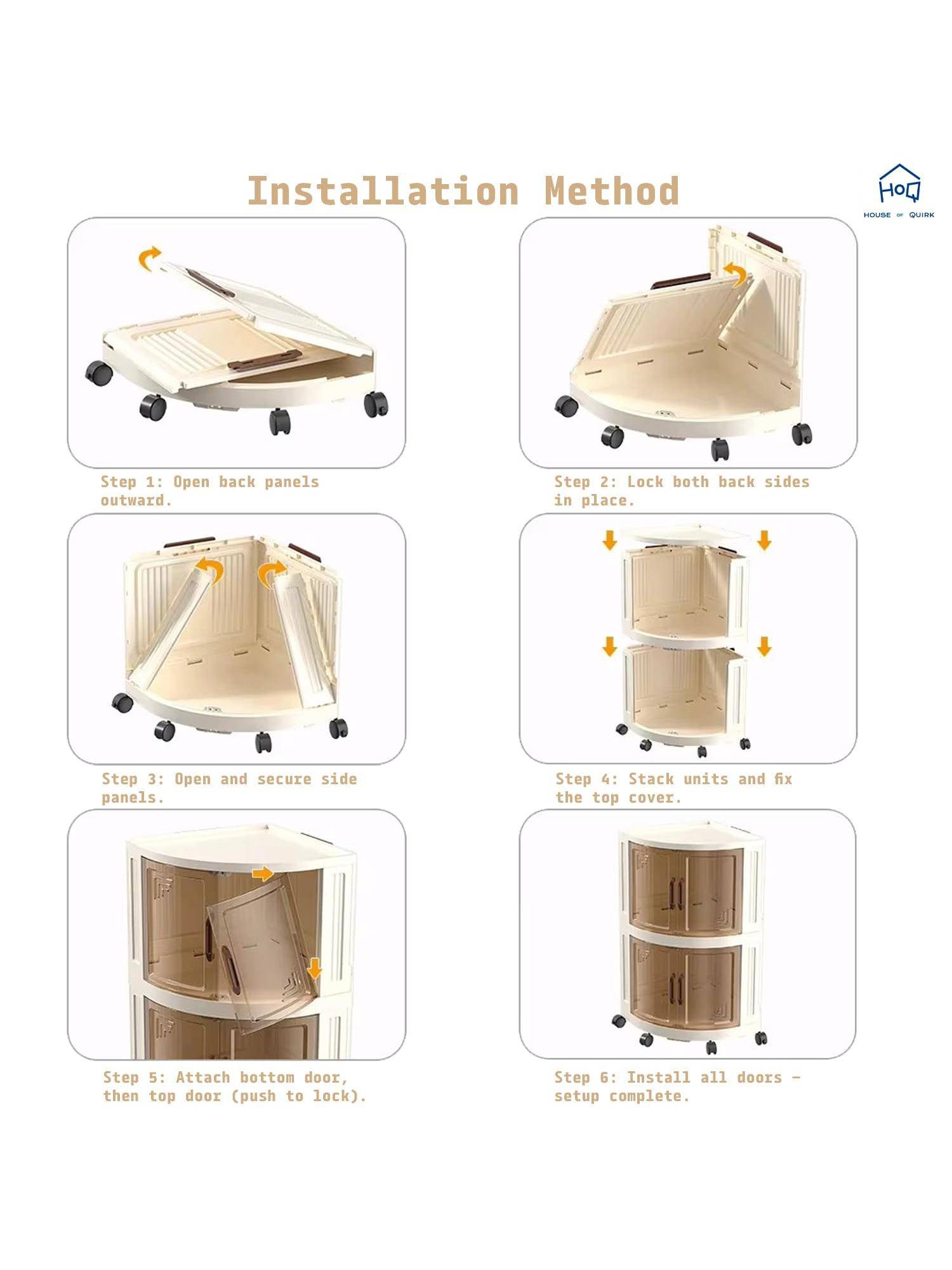 Buy House of Quirk 5 Layer Corn Foldable Triangular Storage Cabinet ...