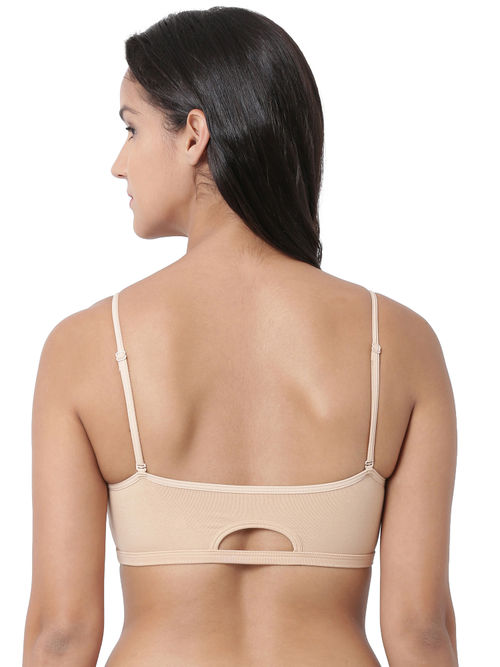 Buy Enamor A022 Basic Cotton Stretch Cami Detachable Straps Bra-Non-Padded  Wirefree High Coverage-Skin Online