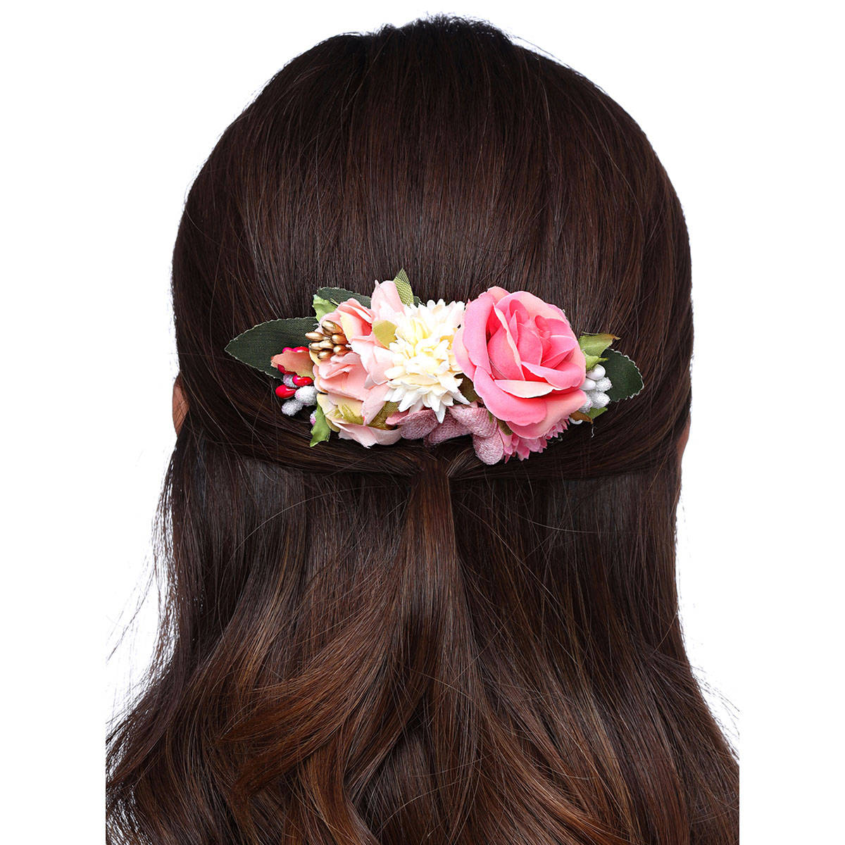 Yellow Chimes Women Pink & Green Comb Pin