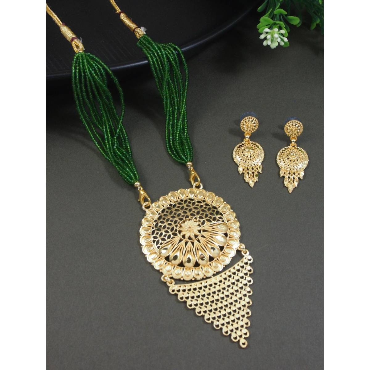 I Jewels Gold Plated Multi Layered Necklace Jewellery for Women (Set of 2)