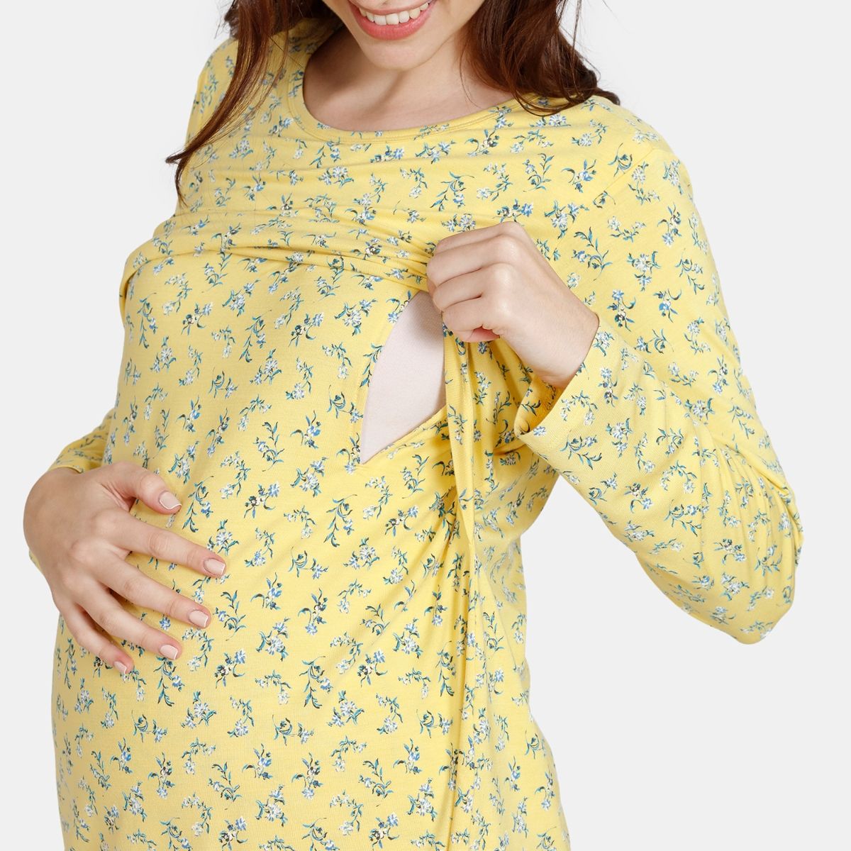 Zivame Maternity Wildflower Fields Knit Cotton Pyjama Samoan Sun Buy