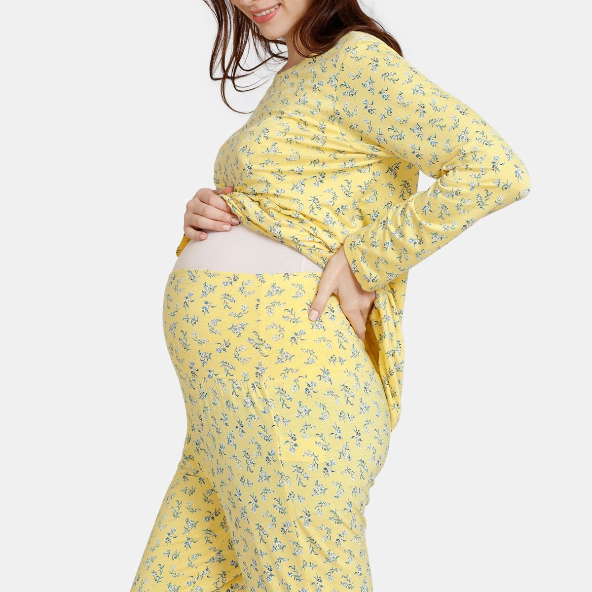 Zivame Maternity Wildflower Fields Knit Cotton Pyjama Samoan Sun Buy