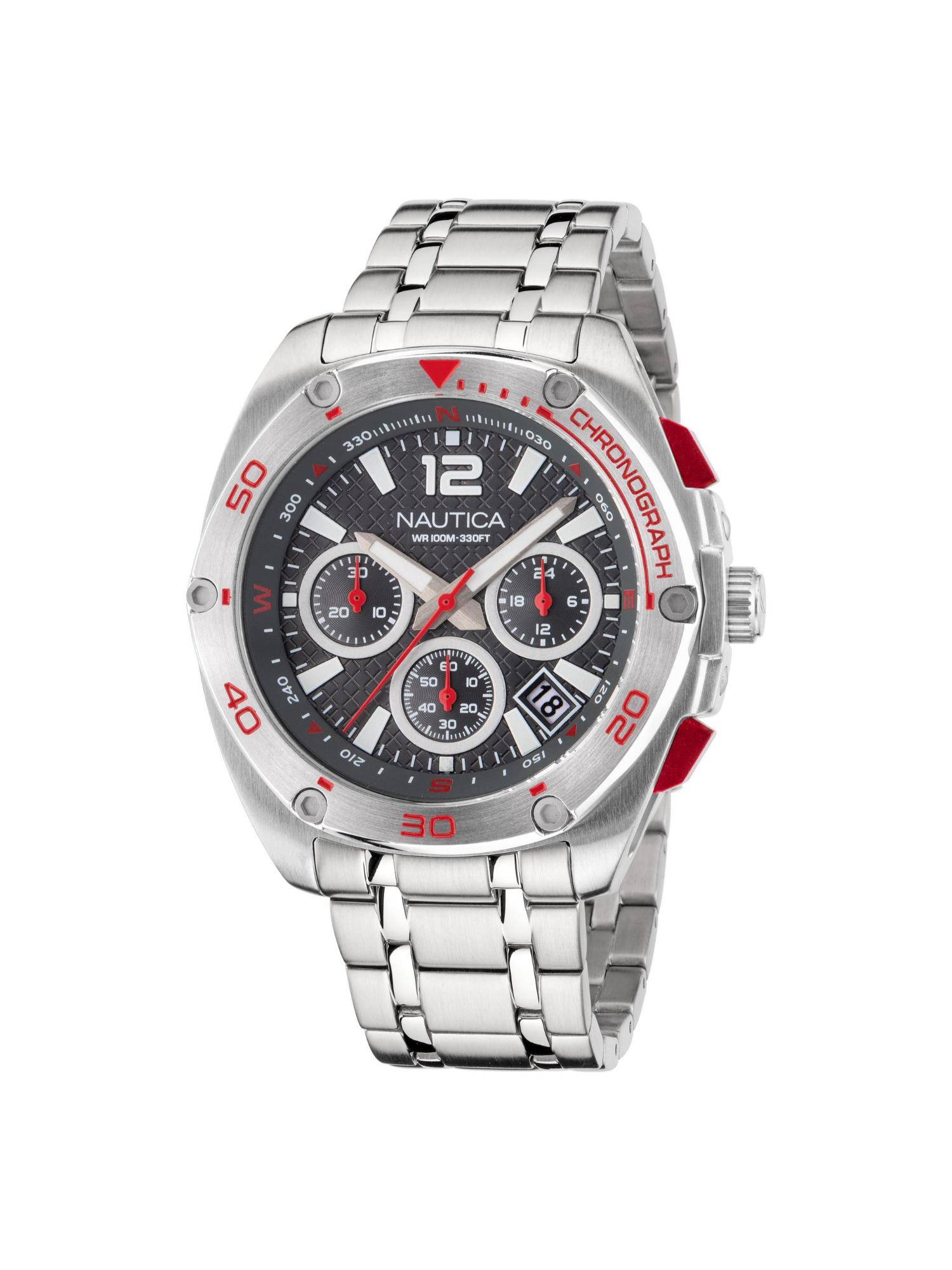 Nautica Men Silver Strap Analog Watch NAPTCS302 (M)