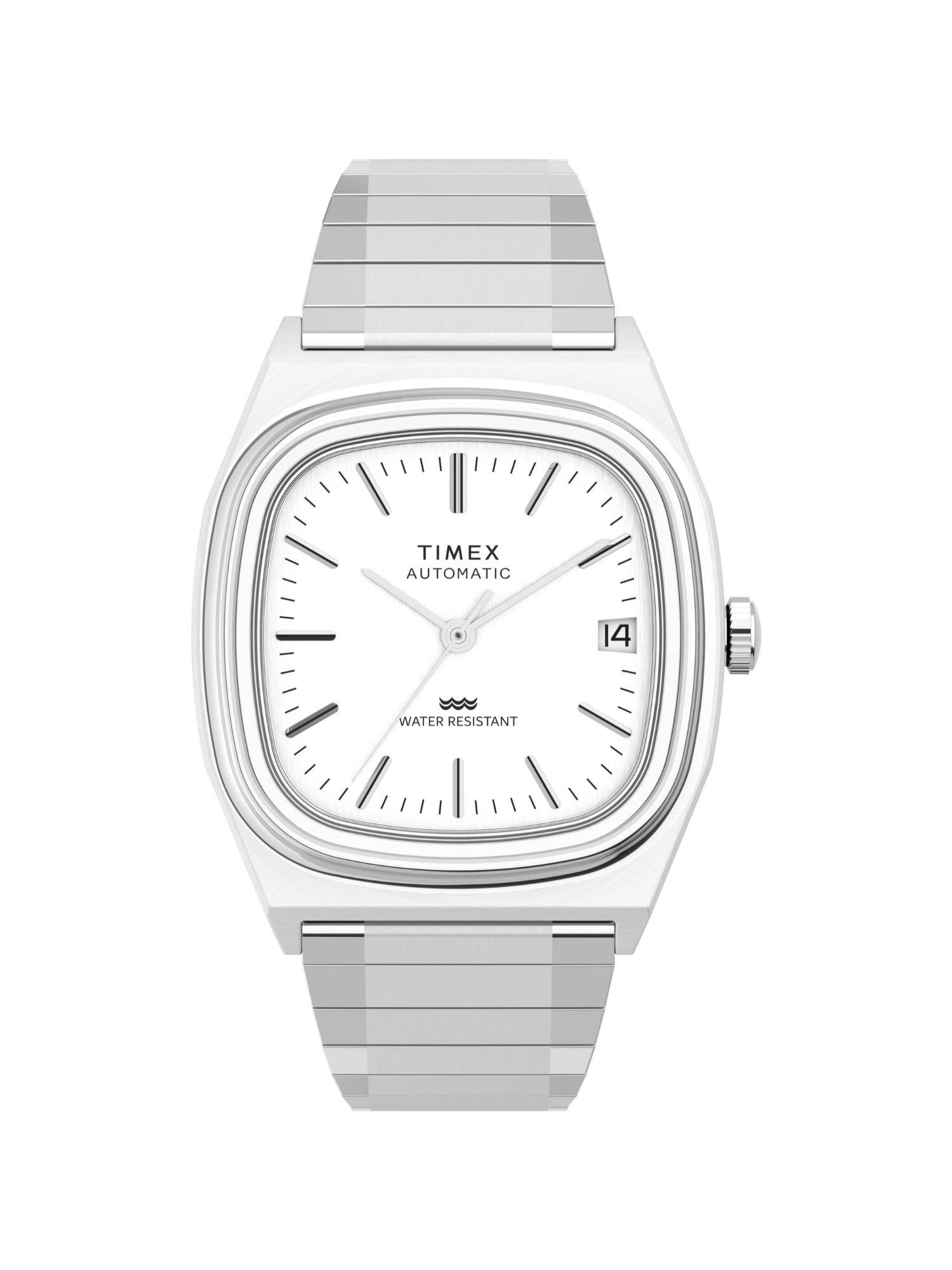 Timex Rectangle 21mm Silver Dial Mechanical Automatic Men Watch - TW2W70800IK