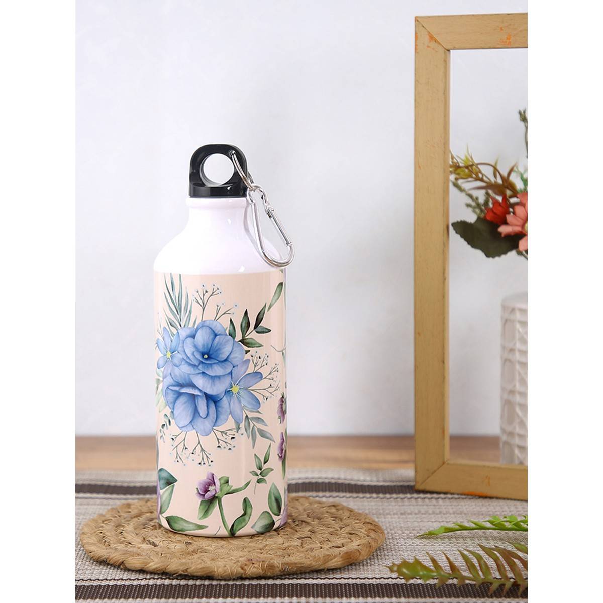 PENTADECO Floral Printed Design Sipper Water Bottle Aluminium 600 Ml