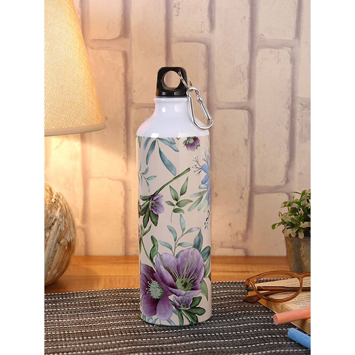 PENTADECO Beautiful Printed Flowers Design Sipper Water Bottle Aluminium 750 Ml