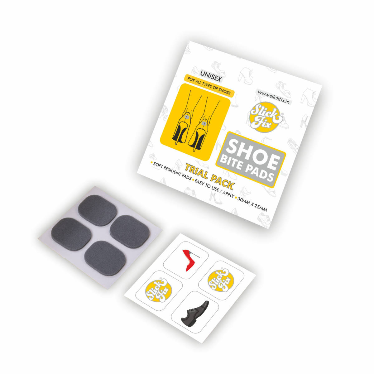 Free SlickFix Shoe Bite Protector Pads One Size Friendly & Unisex (trial Pack) (pack Of 4)
