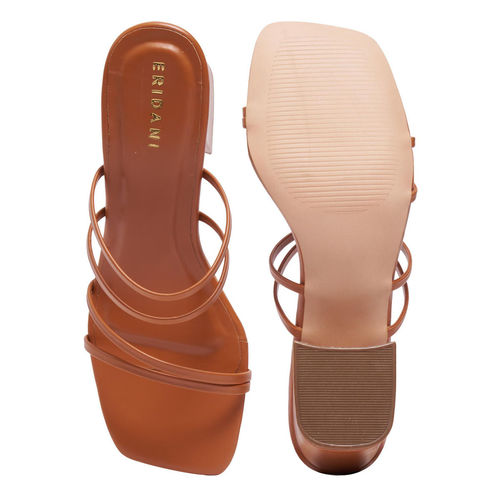 Buy Eridani Julian Tan Wide Strappy Heels Online