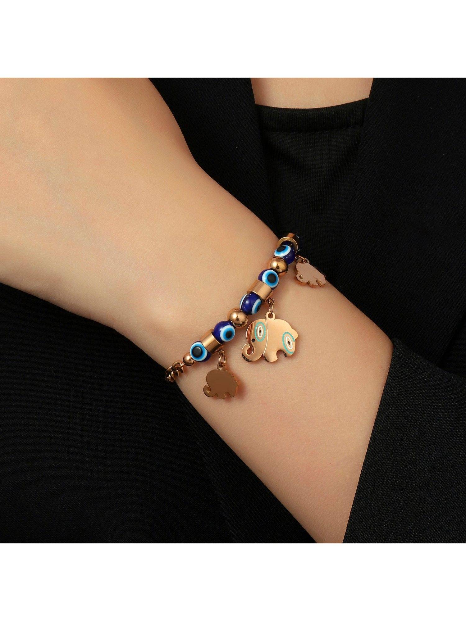 Salty Women Horizon Evil Eye Design Rose Gold Plated Bracelet