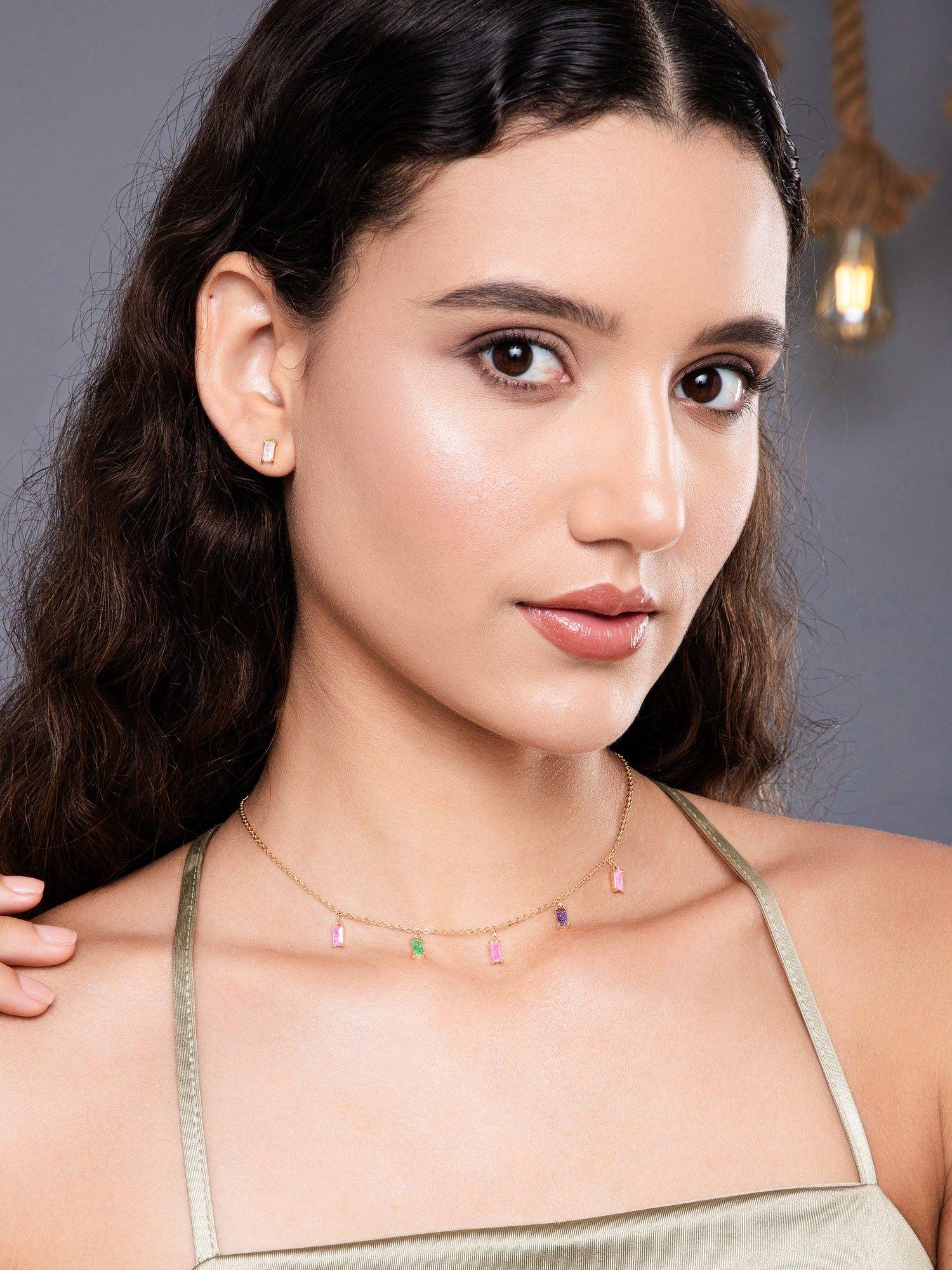 Salty Women Multi-Color Lagoon Stone Tassel Necklace Set