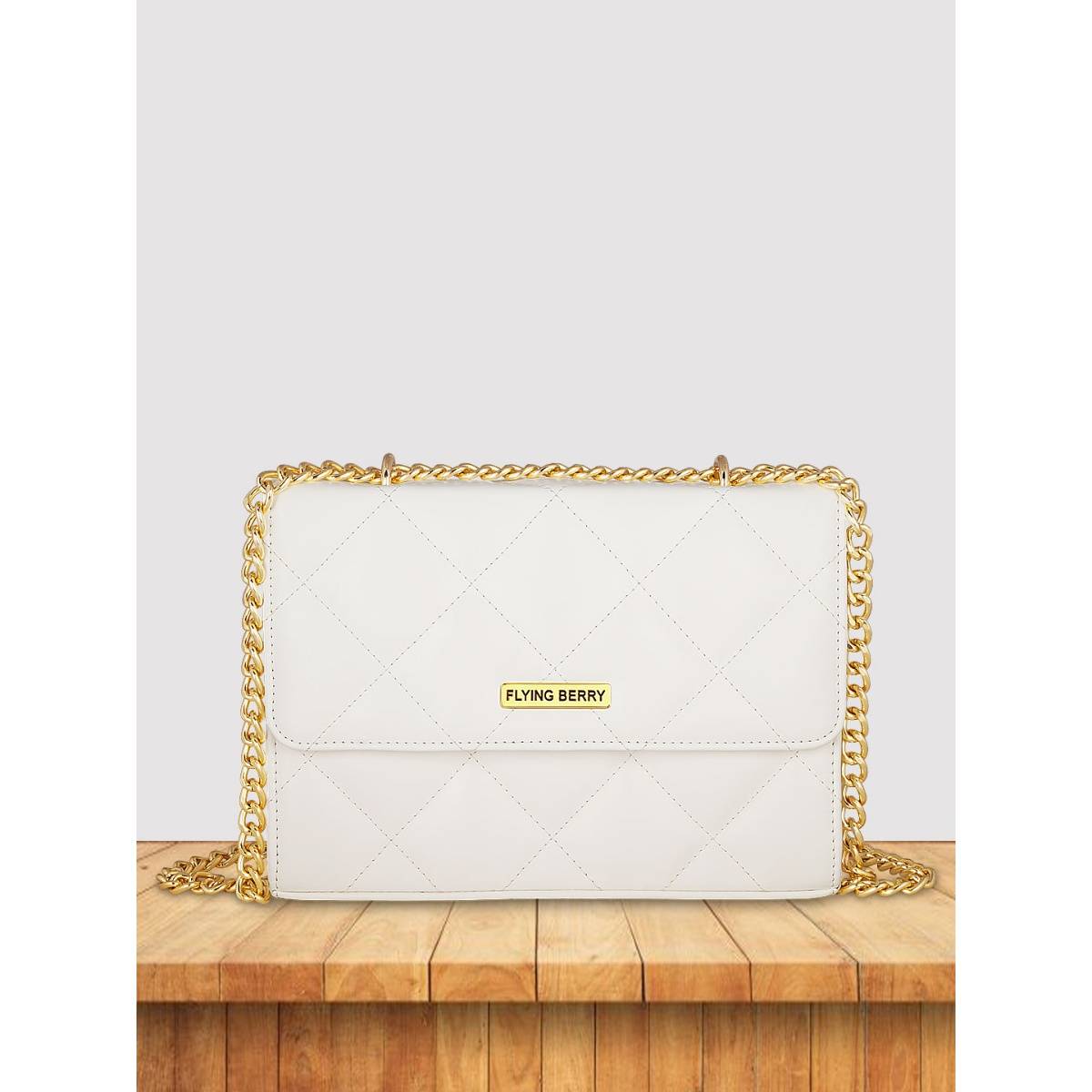 FLYING BERRY Womens White Sling Bag