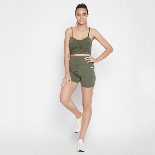 Buy Clovia Activewear Sports Shorts & Sports Crop Top Set - Multi-Color  Online