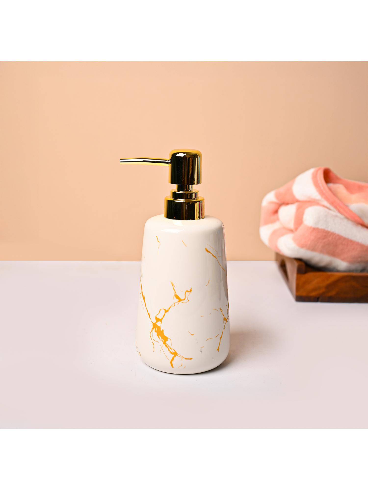 Voncasa Von Casa Soap Dispenser Ceramic White & Gold