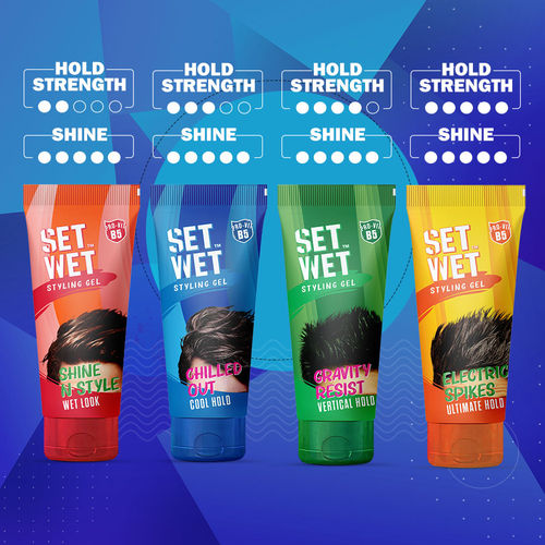Set Wet Hair Gel for Men Cool Hold | Medium Hold High Shine | No Alcohol No  Sulphate: Buy Set Wet Hair Gel for Men Cool Hold | Medium Hold High Shine |