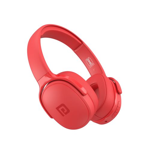 Portronics Muffs A Over The Ear Bluetooth Headset (Red, On the Ear) - Main Image