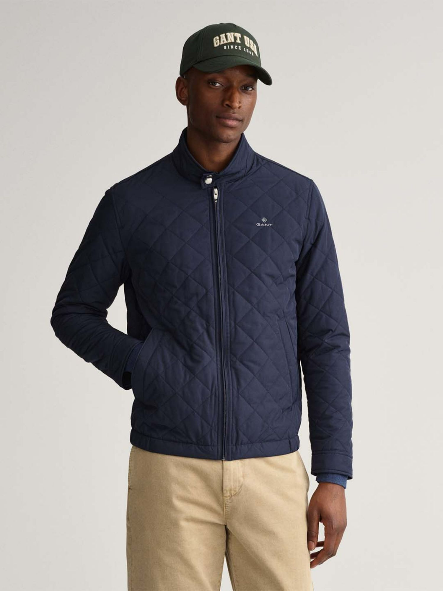 GANT Men Blue Patterned Regular Fit Jacket