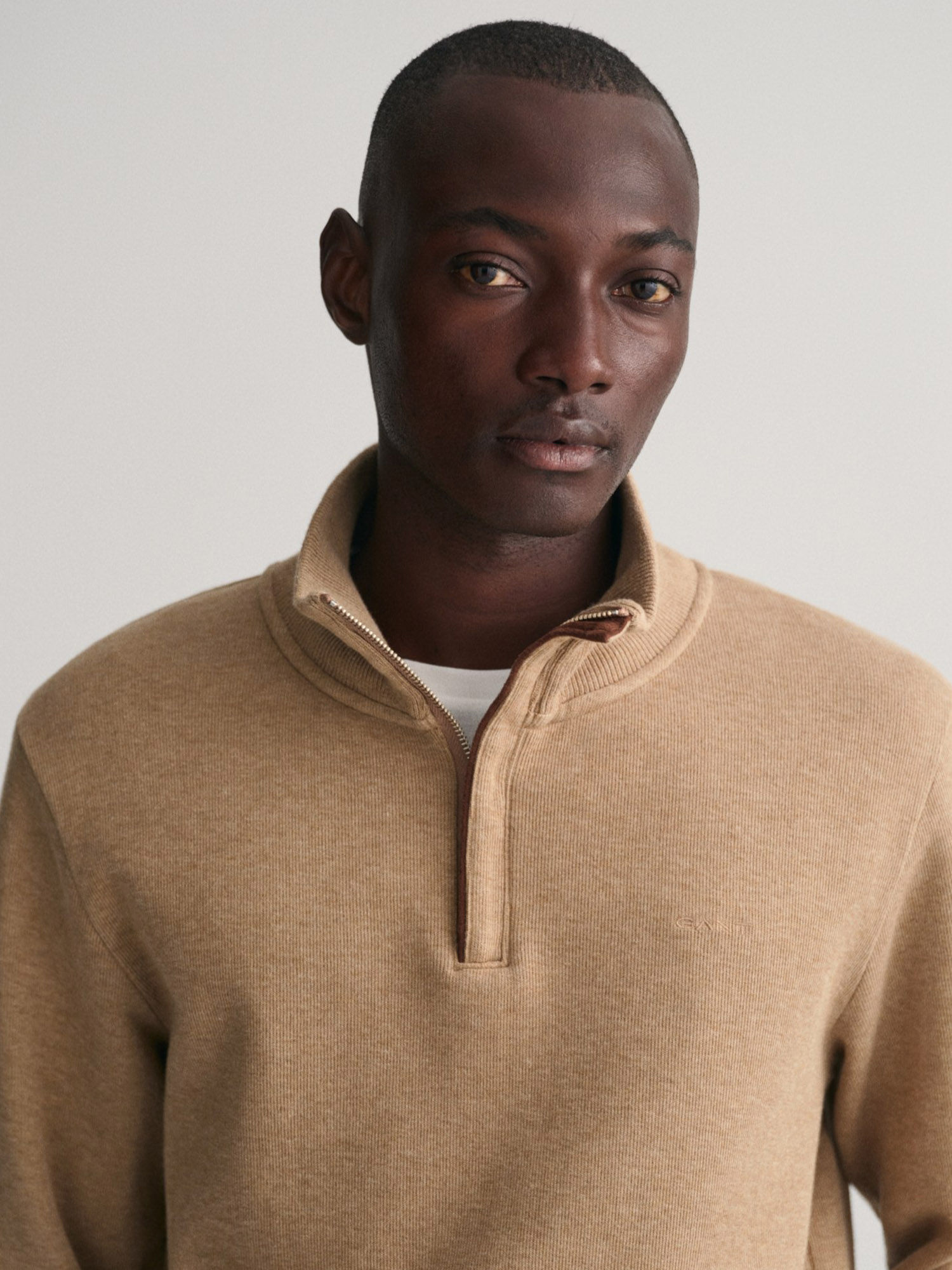 Buy GANT Mock Collar Half Zipper Pure Cotton Pullover Sweatshirt