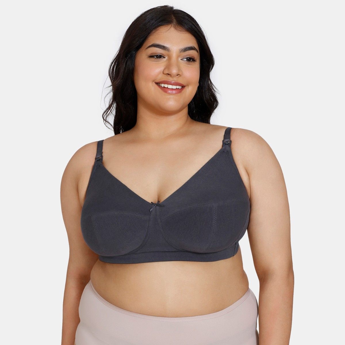 Buy Zivame Double Layered Non Wired 3/4th Coverage Maternity / Nursing Bra  - Dusty Cedar online