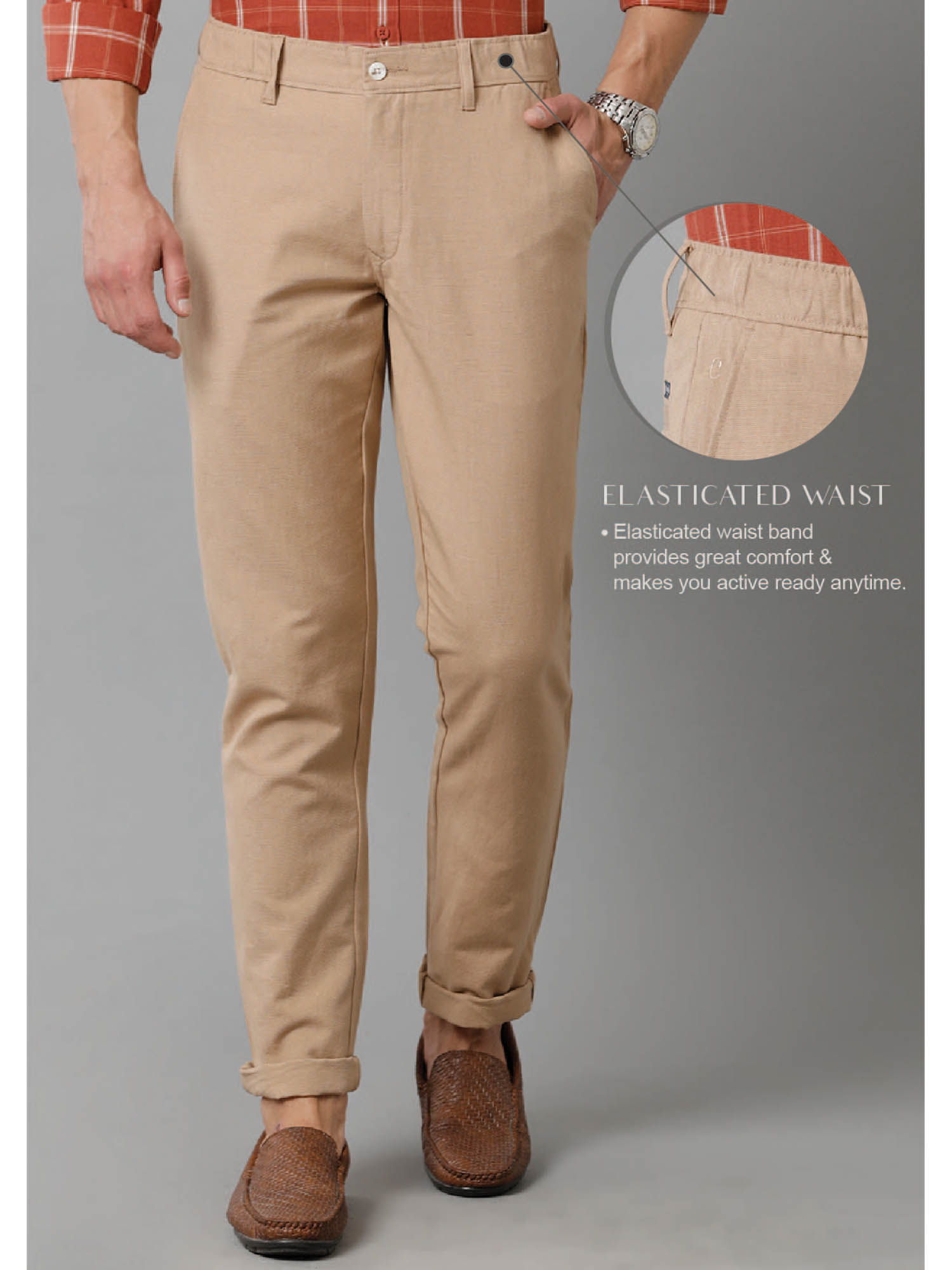 Living Made Easy - Mens Elasticated Waist Pull On Jean Trousers)