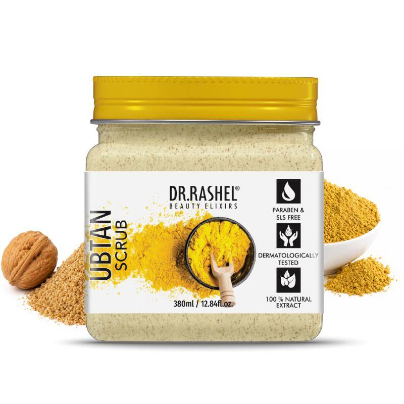 DR. RASHEL Ubtan Scrub For Face & Body With Sandal Saffron & Turmeric
