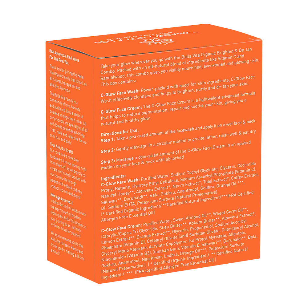 Bella Vita Organic Vitamin C Brighten And De Tan Combo Buy Bella Vita Organic Vitamin C