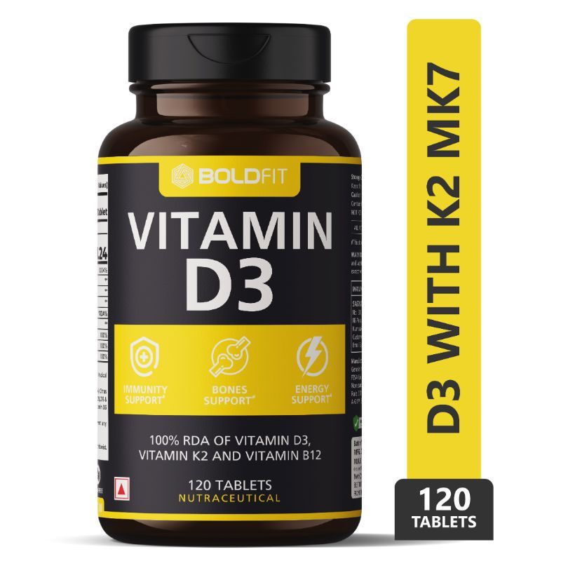 Boldfit Vitamin D3 Tablets With Vitamin K2 (mk7) & Vitamin B12