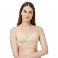 Amante Lace Padded Wired Demi Coverage Strapless Balconette Bra- Lavender