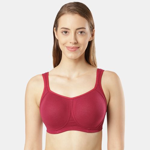 Buy Jockey Fe78 Women Wirefree Padded Cotton Full Coverage Plus Size Bra  With Broad Wings - Red online