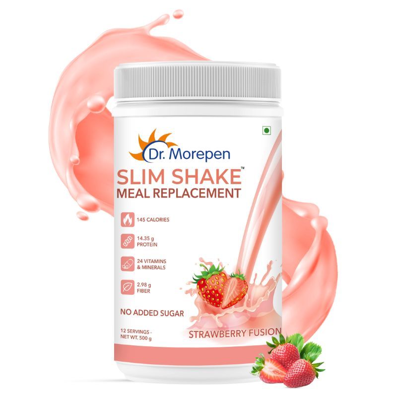 Dr. Morepen Slim Shake Meal Replacement - Strawberry Flavour