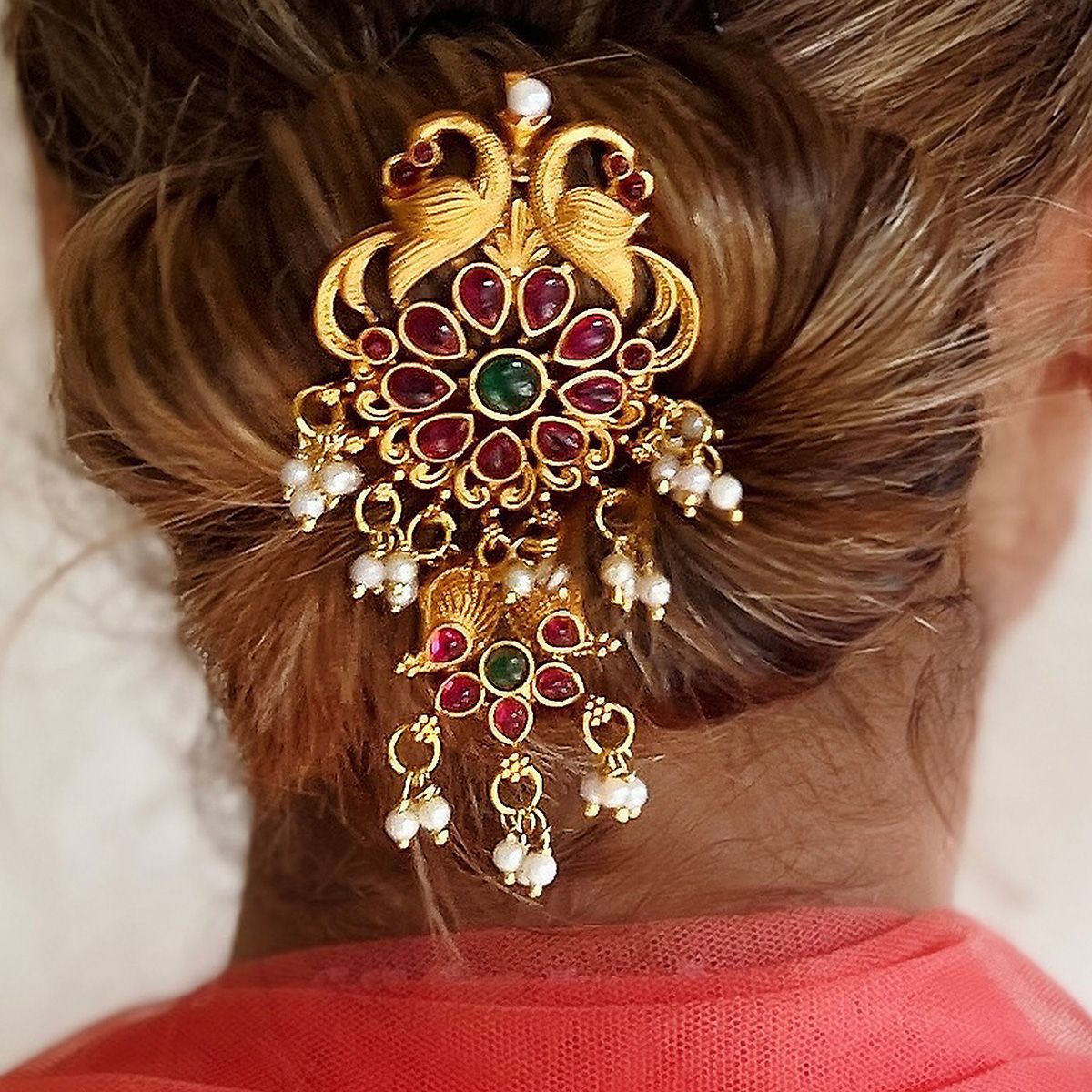 Goan gold hair jewelry Surga valesar Aati  And mor veni  Gold hair  accessories Hair accessories jewelry Bridal hair jewelry