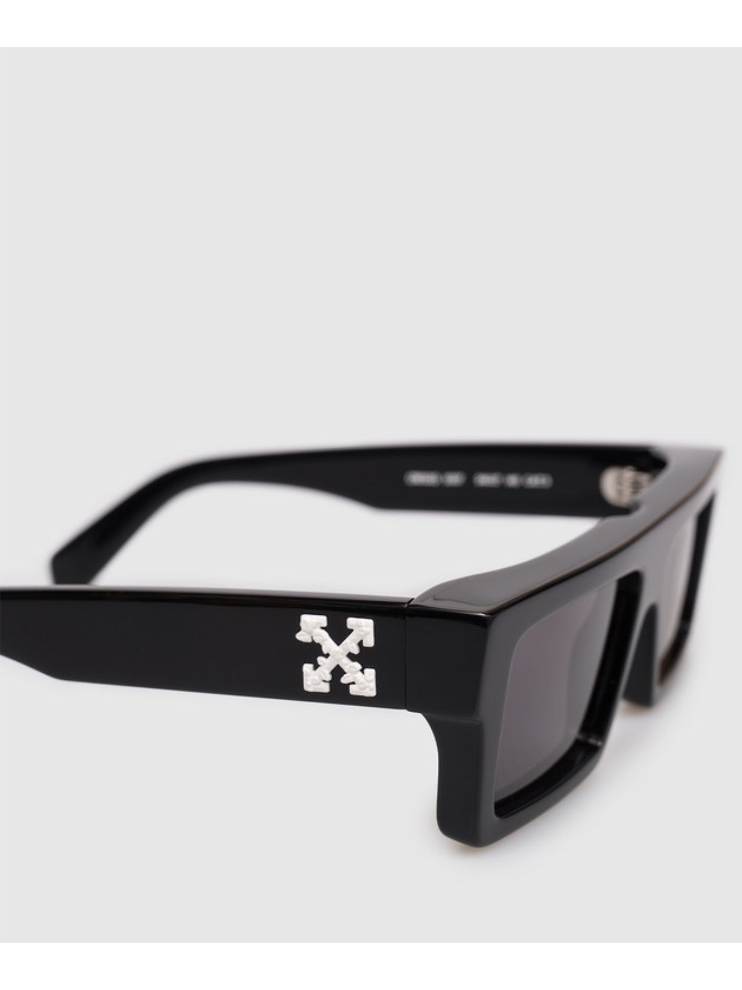 Buy OFF-WHITE Acetate Black Rectangle Sunglass for Unisex