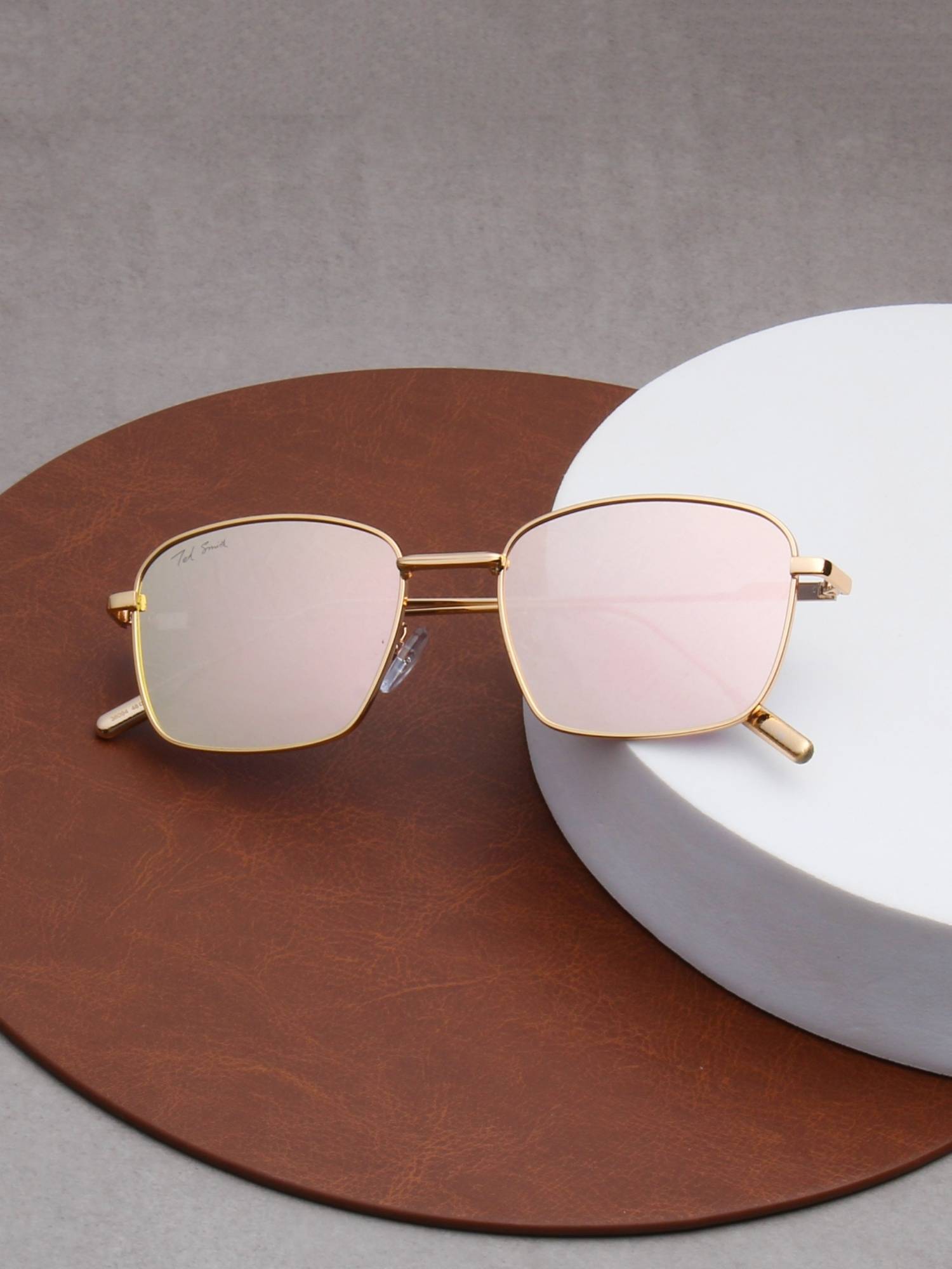 TED SMITH Metal Pink Square Sunglass for Unisex-Volte_C6 (54)