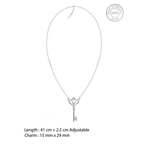 GIVA 925 Sterling Silver Regal Key Necklace For Girls And Women