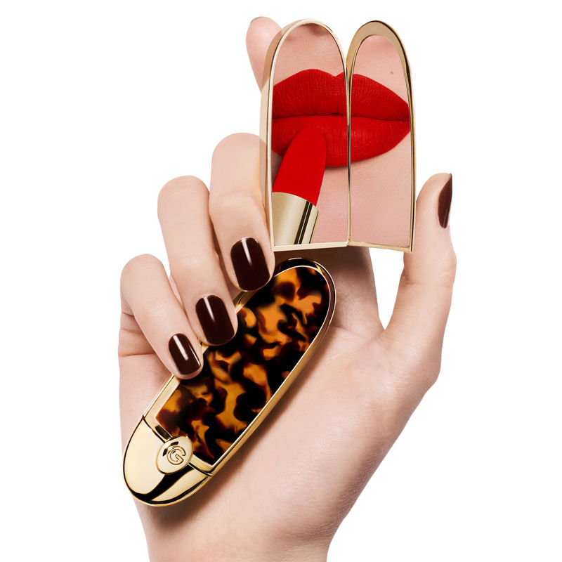 GUERLAIN ROUGE G ダブルミラーケース付き Guerlain Gold Lipstick Case Rouge G Gold Sequins Double