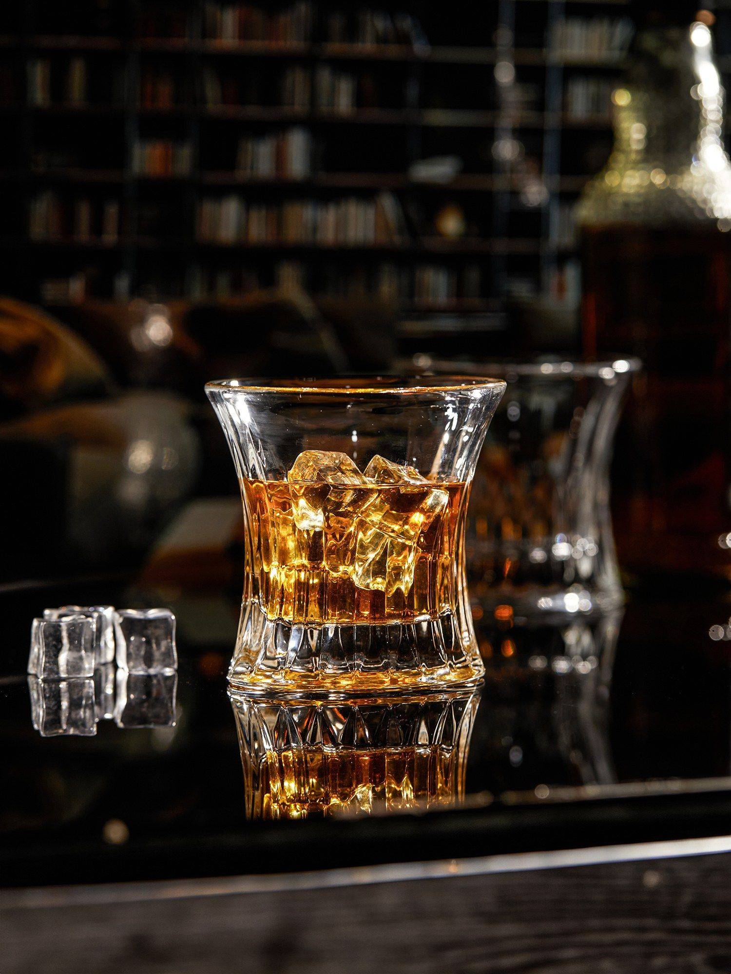 Trovea's Oval Shaped Crystal old fashioned whiskey Glass Set of 6