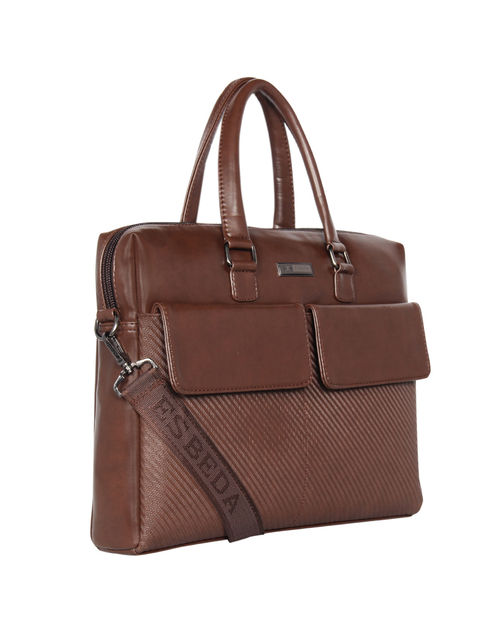 Buy Esbeda Brown Color Moreish Pattern Laptop Bag For Mens Online