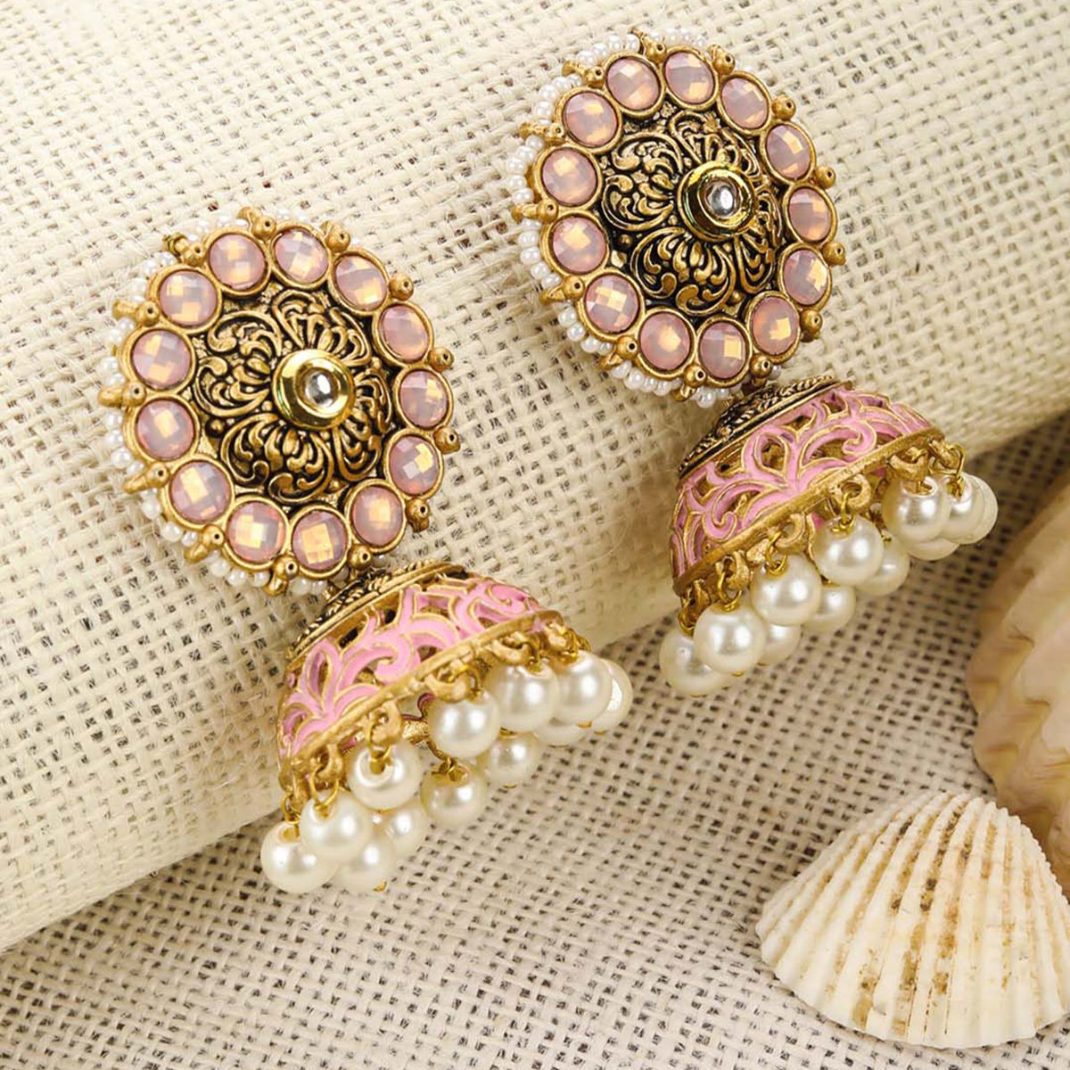White Beads earrings
