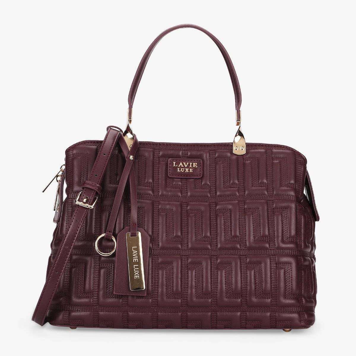 Lavie Luxe Juli25 Medium 3Compartment satchel (Wine) (Large)
