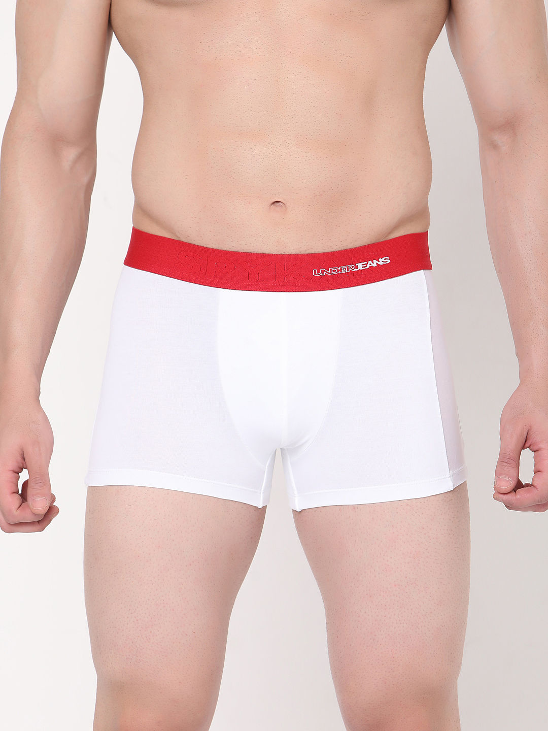 Underjeans by Spykar Mens Solid Trunk - White (L)