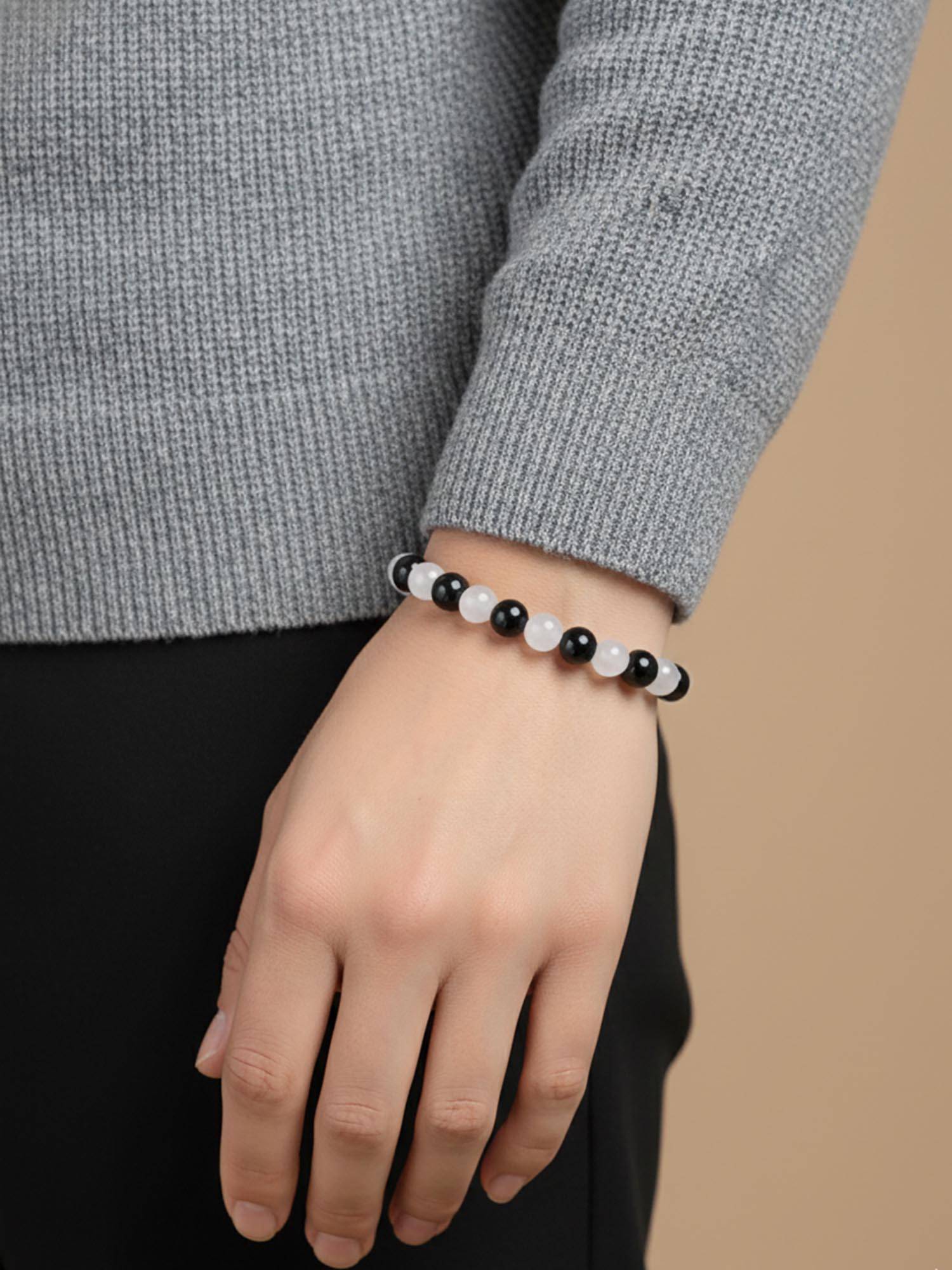 NVR Black and White Beaded Bracelet