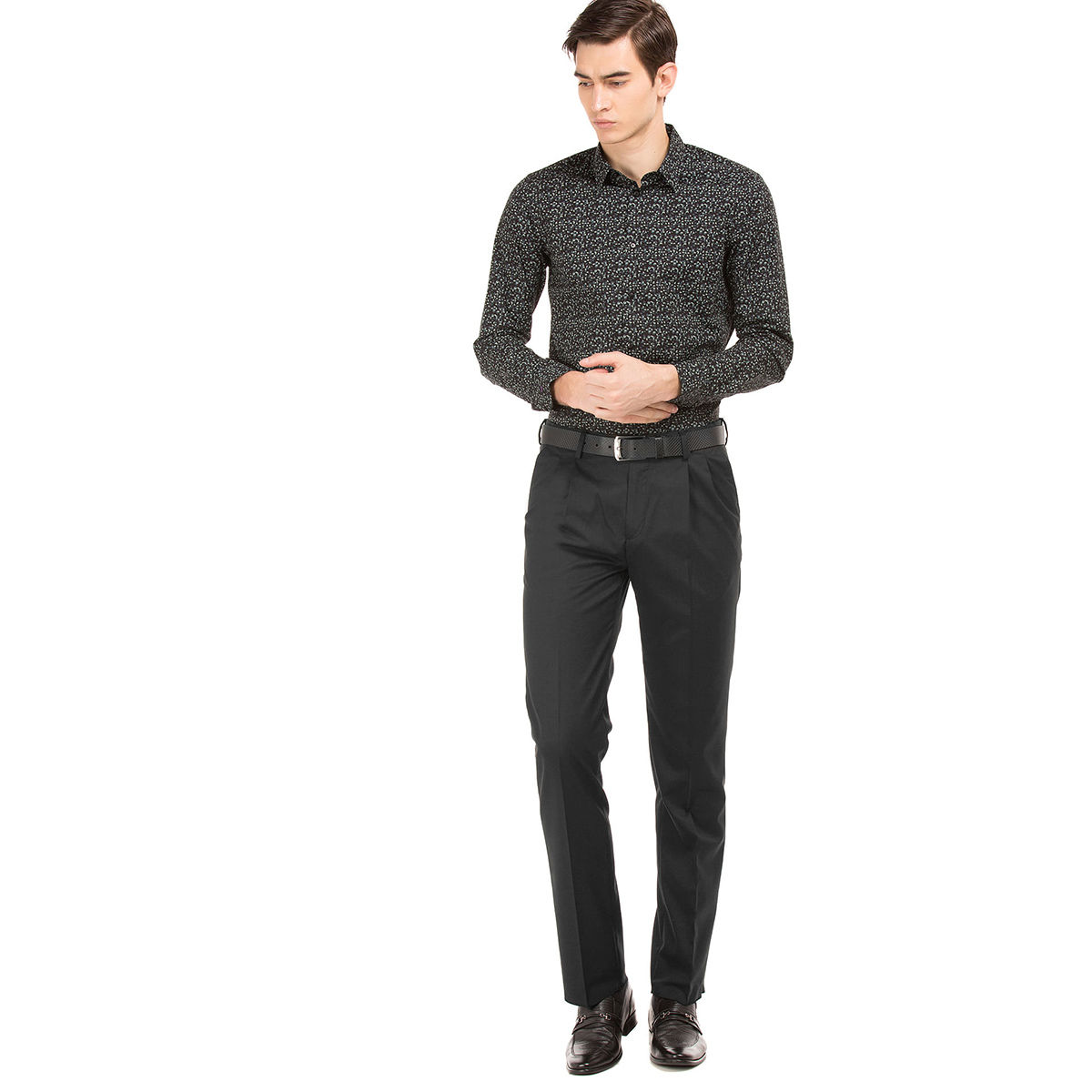 Kyle Slim Fit Stripe Double Pleated Pants – MenSuitsPage